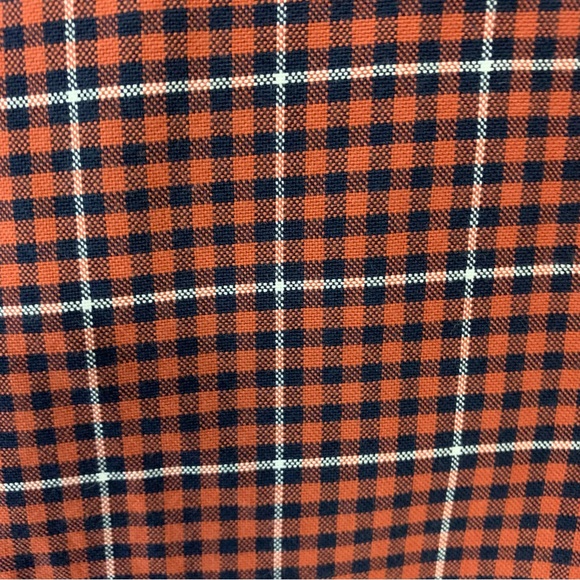 J CREW Plaid Button Down Shirt Mens Medium Cotton Oxford Slim Orange Long Sleeve - Picture 4 of 10